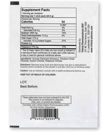 TRIORAL Poudre d' lectrolytes d'hydratation (lot de 100) - Solution de r hydratation rapide formule hydratante essentielle lutte contre la d shydratation des entra nements sports et plus encore - Buy Online on GoSupps.com