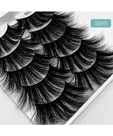 Lanlousy 5 Pairs 25mm Eyelashes Eyelashes Lashes Natural Dramatic Volume Eyelashes Extension False Eyelashes 5D95 Black 5D95 - Buy Online on GoSupps.com