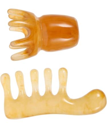 TOVINANNA 8 STK Massage Comb - Scalp Massage Gua Sha Tool Acupuncture Point Massager & Jade Scraper for Relaxation - Buy Online on GoSupps.com