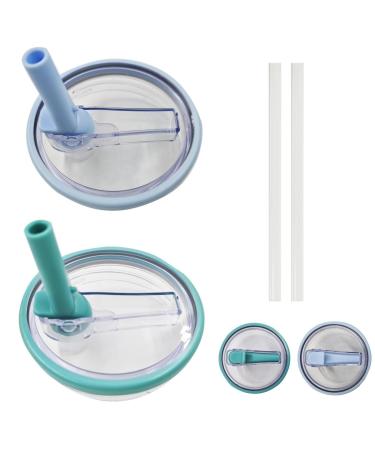 2PCS Tumbler Flip Straw Lid Replacement Fit for Stanley Quencher 40 oz Replaceble Spill Proof Splash Resistant Tumbler Lids Reusable Tumbler Cover for Cup (D)