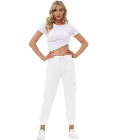 MoFiz Women's Hiking Cargo Pants Joggers - Rice White, Medium - Buy Online on GoSupps.com