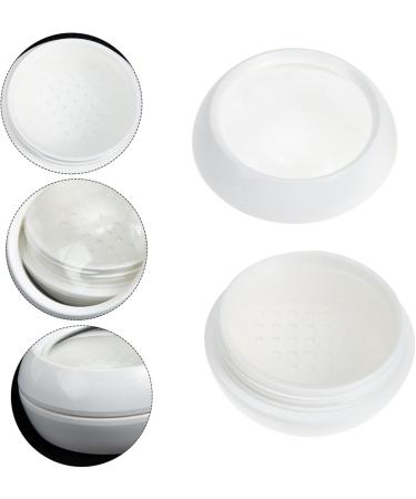 Healeved Box Powder Box Empty Powder Loose Powder Containers Fluffy Puff Powder Case Sifter Plastic Pp White - Buy Online on GoSupps.com