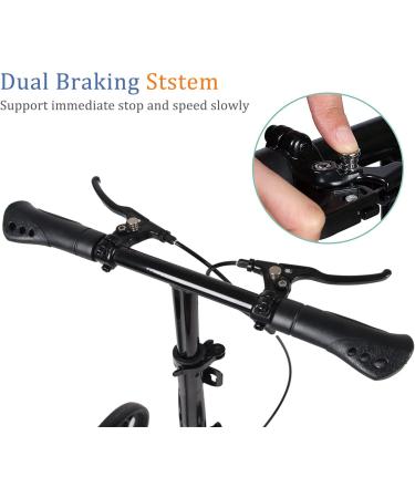 BlessReach Economy Knee Scooter - Steerable Knee Walker for Foot Injuries - Compact Crutch Alternative with Dual Braking System (Black) - Buy Online on GoSupps.com