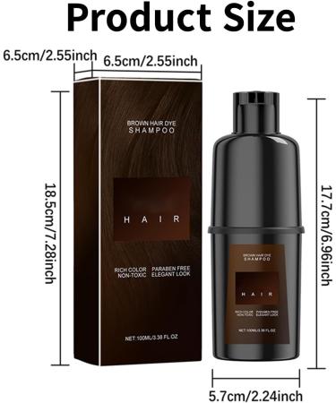 Crsetmyth Hair Dye Shampoo 100ml 3in1 Hair Color Shampoo Hair Color Shampoo Hair Care Natural Hair Color Shampoo for Gray Hair Long Lasting Hair Instant Dye Hair Color Brown - Buy Online on GoSupps.com