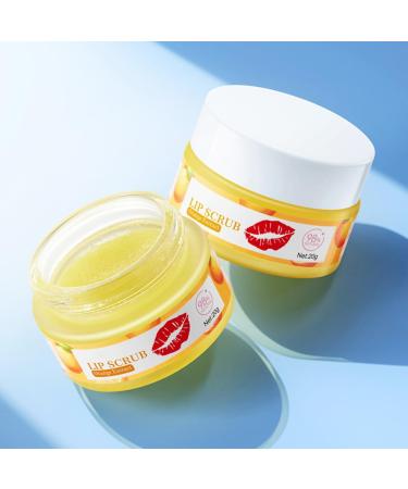 Orange Lip Scrub 20g - Natural Lip Scrub Exfoliator Hydrates and Softens Lips Brightens and Diminishes Lip Lines - Lip Exfoliator Scrub Lip Care for Smooth Soft and Hydrated Lips - Buy Online on GoSupps.com