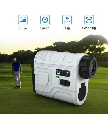 High-Precision Golfing Laser Rangefinder for Golf & Hunting with Slope Switch - Flag Pole Locking Vibration Slope Mode - Continuous Scan - White - Buy Online on GoSupps.com