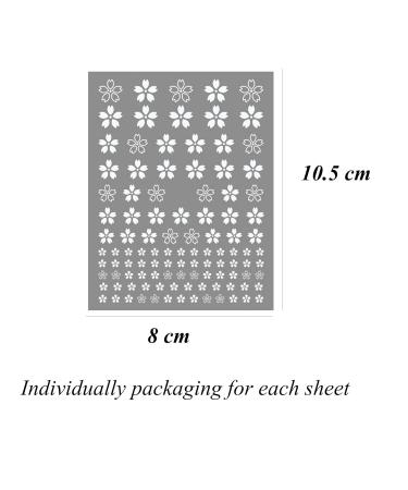 White Flower Nail Art Decal Stickers for Women & Girls - Pack of 6 Self-Adhesive Floret Nail Stickers for Fingernail Designs and Decoration - Buy Online on GoSupps.com