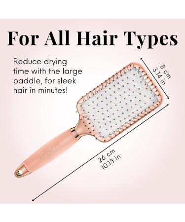Paddle Brush for Detangling & Styling - Professional Large Hairbrush for All Hair Types - Rose Gold Black by Lily England - Buy Online on GoSupps.com