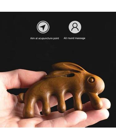 GFRGFH Sandalwood Massage Comb - Wide Teeth Head & Scalp Relief Animal Gua Sha Comb for Neck & Back - Natural Wellness Tool - Buy Online on GoSupps.com