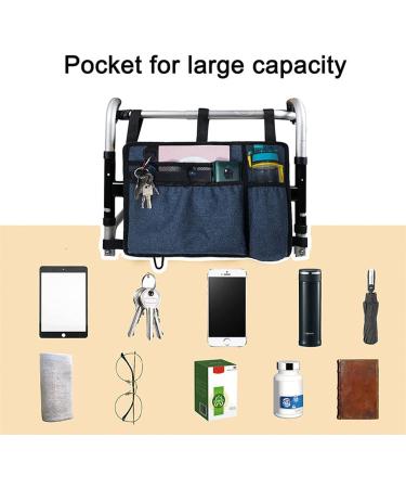 Elderly Friendly Wheelchair Storage Bag Armrest Organizers with Multiple Pockets Easy Install On Armrest Daily Use Blue - Buy Online on GoSupps.com