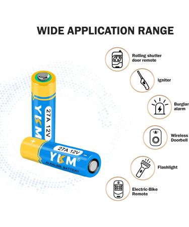 YKM 5 Pack A27 12 Volt Alkaline Battery - LR27A MN27 L828F 27A 12V for Ceiling Fans & Garage Door Openers - International Shipping Available - Buy Online on GoSupps.com