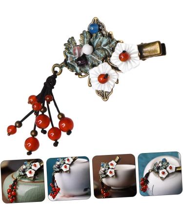 FRCOLOR Vintage Hair Clips tassel clip Clips Metal Alligator Clips Hairdressing Clips Leaf Bobby Pin Retro Clips japanese costume Miss shell flower green Womens Hair Clips - Buy Online on GoSupps.com