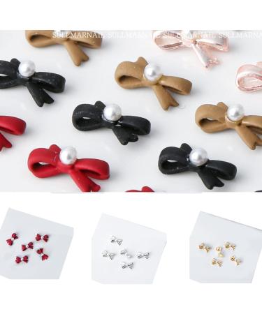 5Pcs Metal Nail Art Studs 3D Nail Art Metal Nail Art Jewelry Decorations Pearls Bows Nail Decoration Accessories Nail Rivets Gems - Buy Online on GoSupps.com