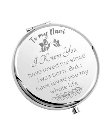 MAOFAED Nani Pocket Mirror Nani Birthday Gift Grandmother Gift Grandma Thank You Gift (Nani i Know Mirror)