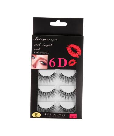 minkissy 5 Pairs False Eyelashes Eyelash Artificial Eyelashes Reusable Eyelashes Cosmetic Eyelashes Faux Dramatic Eyelashes Wispy Eyelashes Makeup Tools Artificial Fiber Fluffy 3d