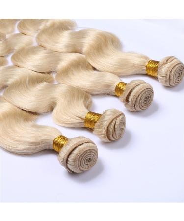 Remeehi 100g Peruvian Ombre Hair Extensions - 1B 613 Body Wave Two Tone Blonde Bundles (18 ) - Premium Human Hair - Buy Online on GoSupps.com