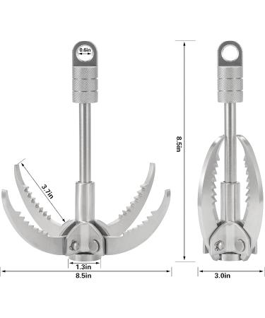 Large Folding Stainless Steel Grappling Hook for Outdoor Survival, Camping, Hiking - 4-Claw Grapple Hook for Tree & Mountain Climbing - Buy Online on GoSupps.com