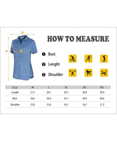 Vldnery Women's Short Sleeve Golf Shirt | V-Neck Loose Fit Tennis Polo T-Shirt - XX-Large Blue - Buy Online on GoSupps.com
