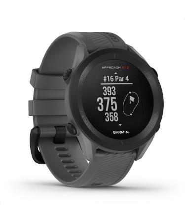 Garmin Approach S12 2022 Edition - GPS golf clock with impact width measurement & distance information for green/ obstacles on 42 000 golf courses.Easy operation & up to 30 hours of battery life in golf mode.Slate-grey