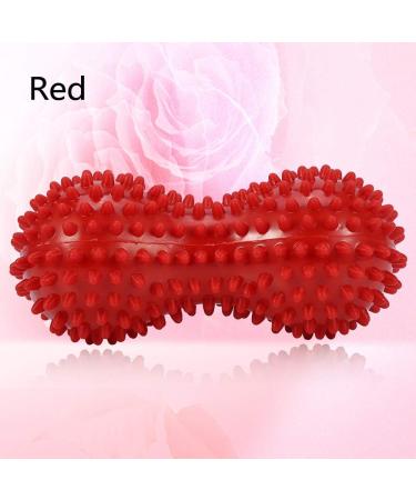 Verdant Touch Spiky Massage Therapy Ball - Fitness & Mobility Tool for Pain Relief Stress Relief | Red Peanut Ball - Buy Online on GoSupps.com