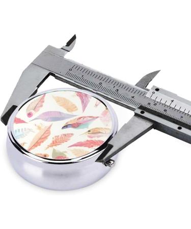 Coloured Feathers Round Pill Box | 3 Compartment Travel Organizer | Portable Pill Storage for International Shipping - Buy Online on GoSupps.com