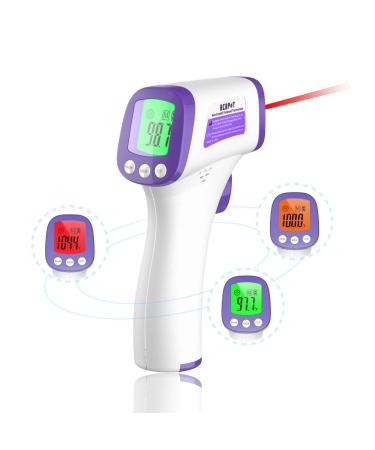 Thermometer for Adults Forehead, Non-Contact Infrared Forehead Thermometer Digital Thermometer Gun with Fever Alarm Backlight LCD Display Memory Function Fahrenheit Reading for Baby Kids and Adults
