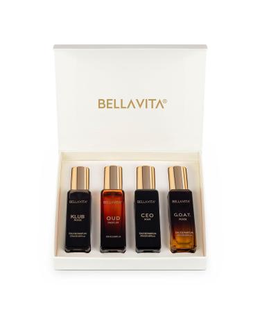 Luxury Man Perfume Gift Set 4 x 20 ml (0.68 fl.oz.) for Men with KLUB OUD CEO G.O.A.T Perfume | Woody Citrusy Long Lasting EDP Fragrance Scent