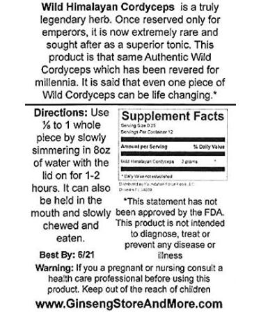 Wild Cordyceps Whole Himalayan Mushroom | Genuine High Grade | Boost Energy, Reduce Stress | 3g for Men & Women - Buy Online on GoSupps.com