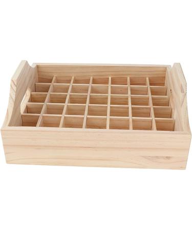 Chengbeautiful Essential Oils Storage Box | Wooden Etheric Oil Organizer for 42 Bottles (20ml 15ml 10ml 5ml) | Stylish & Functional | Dimensions: 26.4x22.6x10.2 cm - Buy Online on GoSupps.com