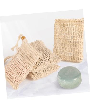 Baluue 4pcs Handmade Soap Bag Small Mesh Soap Bag Shower Foaming Loofah Cotton Linen White - Buy Online on GoSupps.com