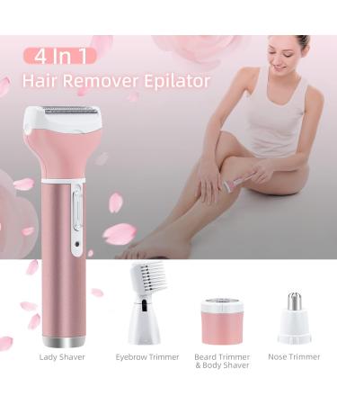 Mcbazel Cordless Electric Lady Shaver 4 in 1 USB Rechargeable Hair Remover - Pink - Buy Online on GoSupps.com