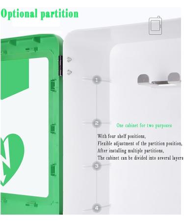 Qianmei Wall-Mounted AED Defibrillator Storage Cabinet | Plastic Heart Alarm Box with Alarm System | Compatible with Most AED Models - Buy Online on GoSupps.com