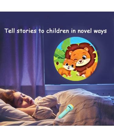 2 PCs Children's Flashlight Projector Toy - 80 Animal Patterns Dinosaurs & Transport Vehicles | Ideal for Kids' Educational Fun - Buy Online on GoSupps.com