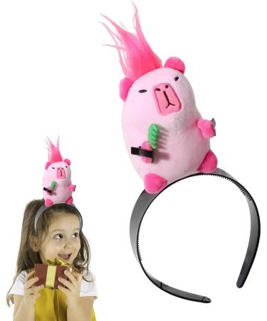 Lambo Cartoon Animal Headband - Capybara Decor Makeup Headband | Cute and Fun Photo Props for Skincare Sports Shower Makeup Face Wash Pink - Buy Online on GoSupps.com