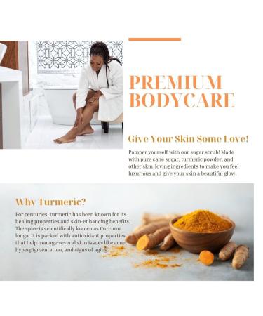 Joli Noir Turmeric Body Scrub | Exfoliating Sugar Scrub with Pure Cane Sugar & Pumice - Nourish & Revitalize Your Skin - Buy Online on GoSupps.com