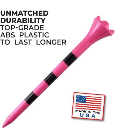 Pride Performance Golf Tee Striped - 3-1/4 Inch, 100 Count - Citrus Pink - Buy Online on GoSupps.com