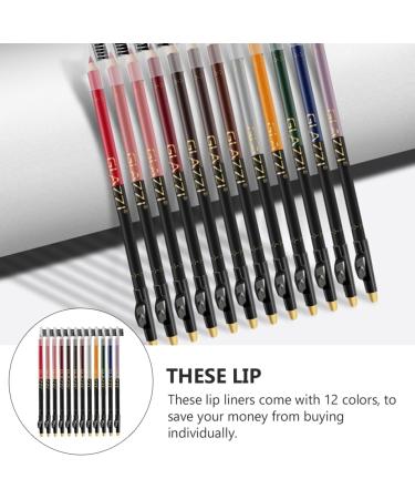 Gogogmee 12pcs Lip Liner Eyeliner Waterproof Suit Long Lasting Eyeliner Eye Makeup Pen Eyebrow Liner Wood - Buy Online on GoSupps.com