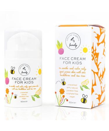 Gentle Face Cream Moisturizer for Kids and Preteens with Normal to Oily Skin  Kids Acne Treatment   Nourishing and Calming for All Skin Types   Unscented - Free from Parabens  Sulphates  Natural ingredients and Vegan - B...