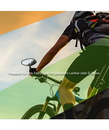 Clhmily & Z Universal Bicycle Mirror for Handlebars - Convex Glass Rotatable Scratch-Resistant E-Bike Side Mirror - Wider Angle for Safe Cycling - Buy Online on GoSupps.com
