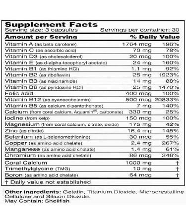 Bob's Best Coral Calcium Supreme 1000 mg - 90 Capsules (2 Bottles) - Buy Online on GoSupps.com
