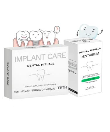 Dental Rituals Oral Wellness Bundle Implant Care Mineral Complex + Dentabiom Mint Probiotic Chewable Tablets Sugar-Free 60 Count Total (Adult Oral Health Set)