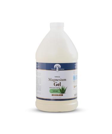 Health and Wisdom Pure Magnesium Gel with Seaweed Extract and Aloe Vera - Topical Muscle & Joint Relief- Natural and Pure Skin & Scalp Moisturizing - Enhanced Absorption - 64 Fl oz With Seaweed Extract and Aloe Vera 64 Fl O