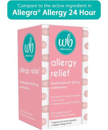 Allergy Relief Fexofenadine HCL 180mg - 150 Count | 24-Hour Non-Drowsy Antihistamine for Indoor & Outdoor Allergies - Prescription-Strength - Buy Online on GoSupps.com