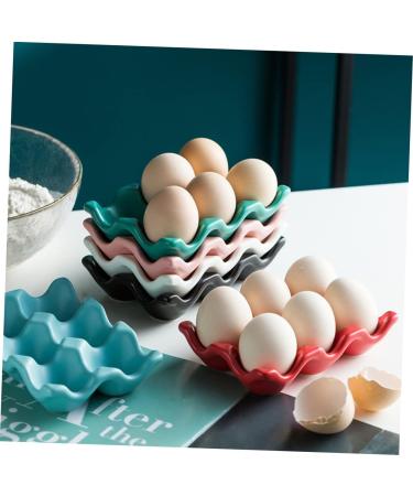 DOITOOL 6 Refrigerator Egg Holder Egg Carrier with Lid Drawer Organiser Monomer Egg Carton White Non-slip White 14.5x9.5x3.2cm - Buy Online on GoSupps.com