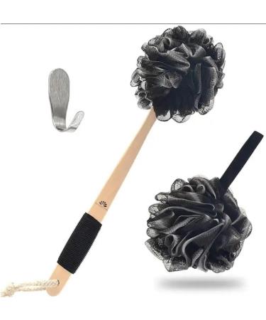 Premium Bamboo Charcoal Fiber Bath Set | Exfoliating Shower Sponge & Luffa Pouf | MZA Body Store - Buy Online on GoSupps.com