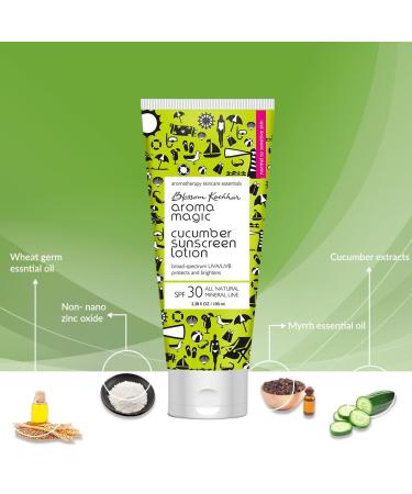 Aro-ma Magic Cucumber Sunscreen Lotion SPF 30 - Hydrating & Protective Sunblock 3.38 Fl Oz - International Shipping Available - Buy Online on GoSupps.com