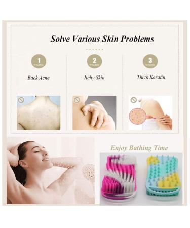 Cinlitek Dual Sided Silicone Body Scrubber - 2 Pack for Exfoliating Shower & Scalp Massage | Bath & Shampoo Brush | Soft Body Exfoliator Silicone Loofah Shower Scrubber - Purple & Yellow - Buy Online on GoSupps.com