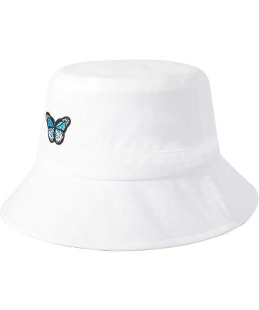 ZLYC Unisex Embroidered Bucket Hat - White Fisherman Cap for Men, Women, Teens | Summer Fashion Accessory - Buy Online on GoSupps.com