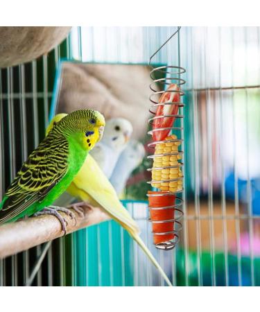 Parrot Food Fruits Basket Stainless Steel Feeding Bird Cage Device Parrot Feeder Food Fruits Basket Millet Sprays for Birds Fruit Vegetable Holder Bird Foraging Toy For Parakeet Cockatiel Conure - Buy Online on GoSupps.com
