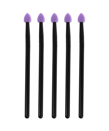 Housoutil 5pcs Silicone Eyeshadow Brush Makeup Tools Eyeshadow Sponge Lip Gloss Brush Face 13x1cm Purple